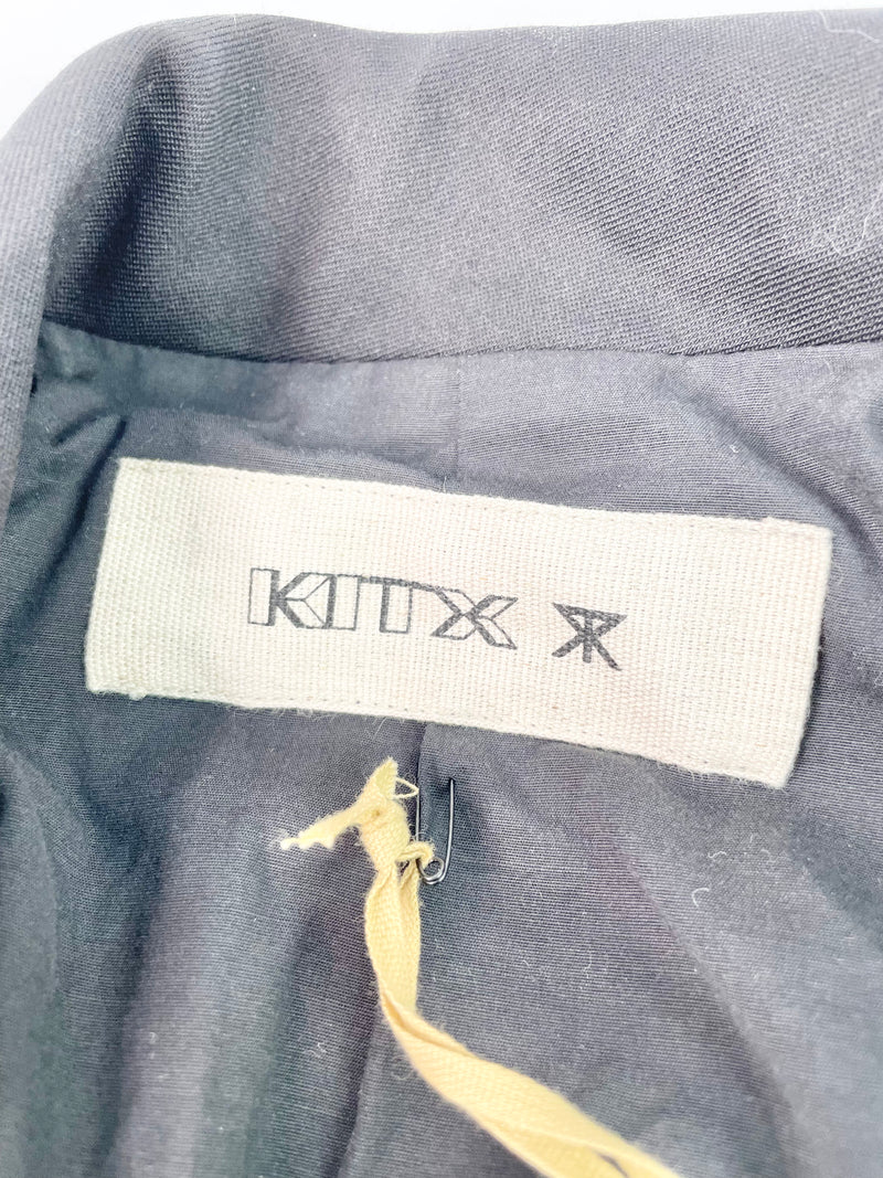 KitX Black Cellular Wool Coat Dress - AU10