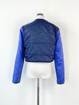 Perks and Mini Two-Tone Blue Quilted Crop Jacket - S