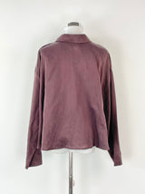 Alysi Créme Maroon Silk Blend Long Sleeve Shirt - AU10