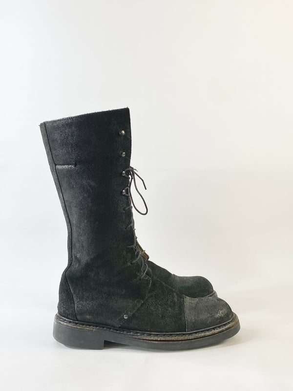 Costume National Black Suede Calf Boots - EU38.5