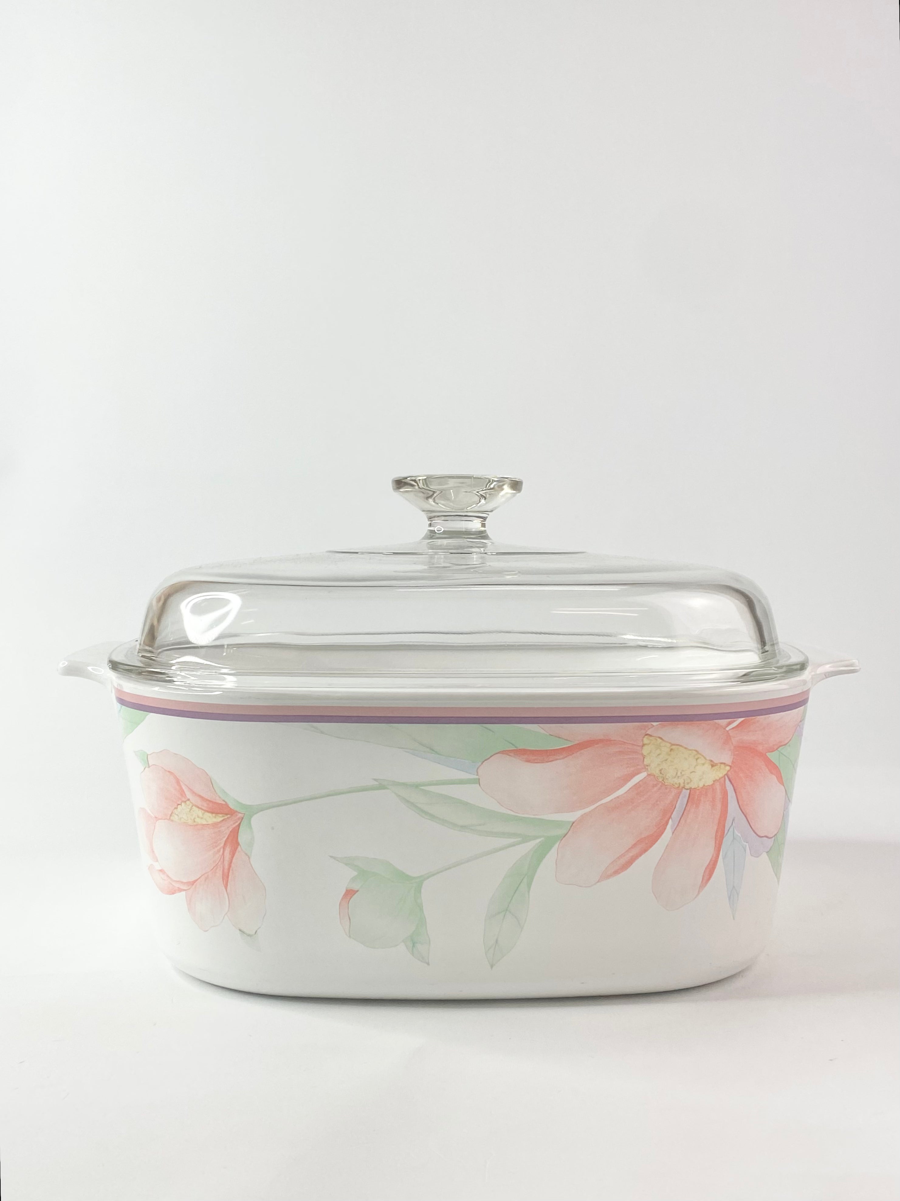 Corning Ware Peach Floral Casserole Dish 5L