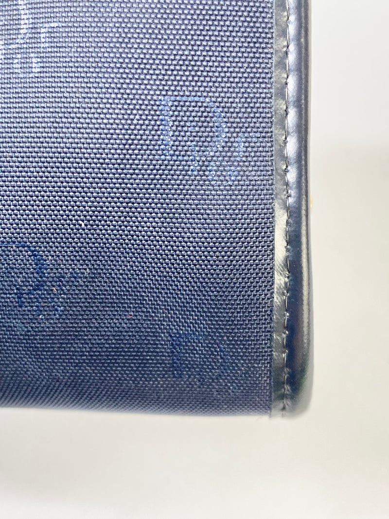 Vintage 1960s Christian Dior Blue Trotter Canvas Monogramed Purse