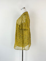 Camilla & Marc Gold Print Sheer Top with Slip - AU10
