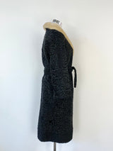 Vintage Black Astrakhan Fur Coat - AU8