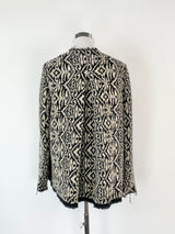 Maliparmi Black & Arabesque Jacquard Wool Blend Jacket - AU10/12