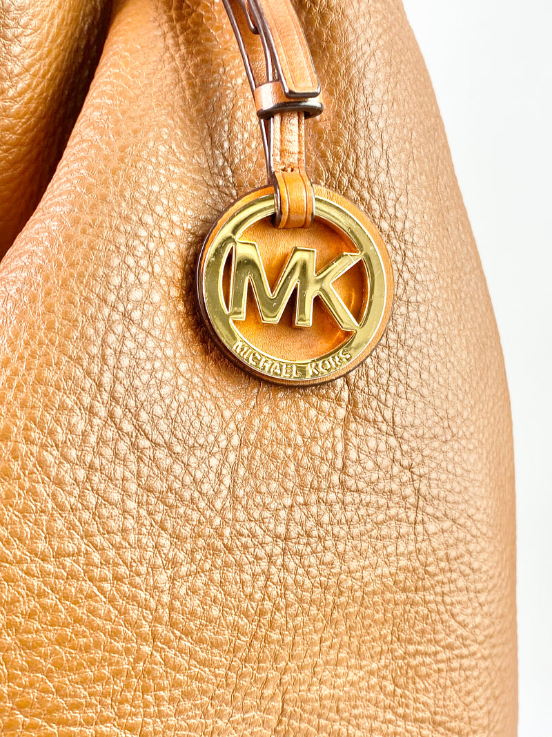 Michael By Michael Kors Tan Grained Leather Shoulder Bag