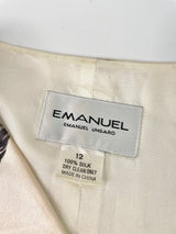 Emanuel Ungaro Cream Feather Pattern Silk Vest - AU12