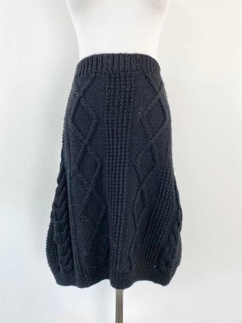 Danielle Chiel Black Cable Knit Handmade Garment NWT - Small