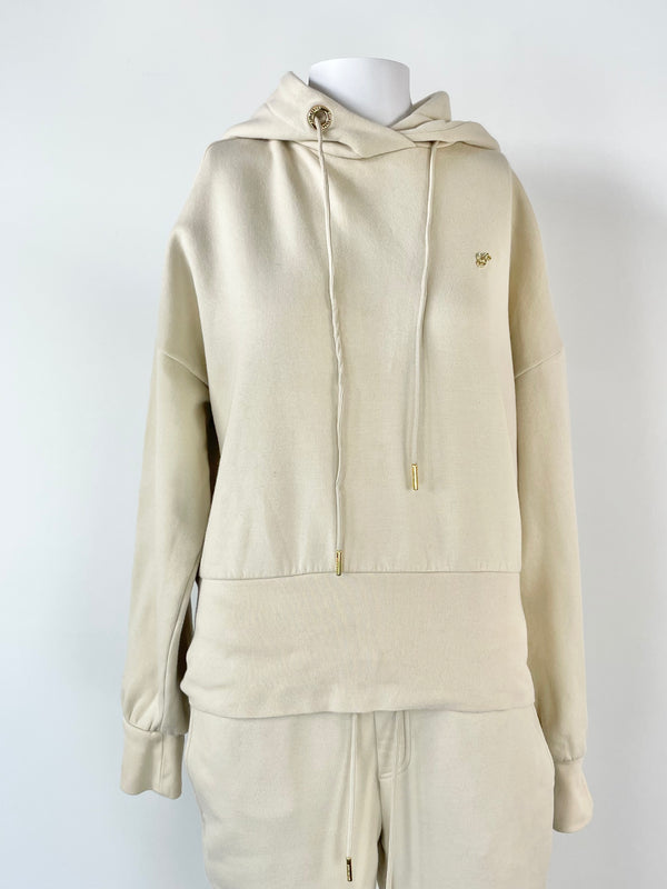 Goldbergh Beige 'Ollie' Cropped Hoodie - S
