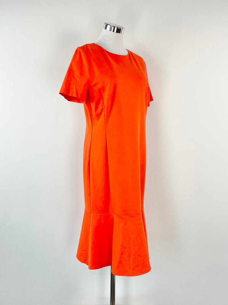 Perri Cutten Orange Leonie Midi Dress - AU12