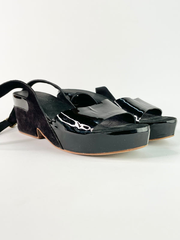 Roberto Del Carlo Black Strappy Wedge Sandals - EU39