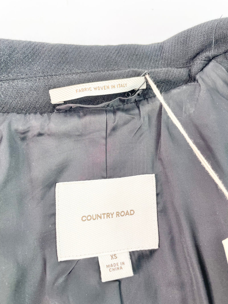 Country Road Twill Black Coat - XS