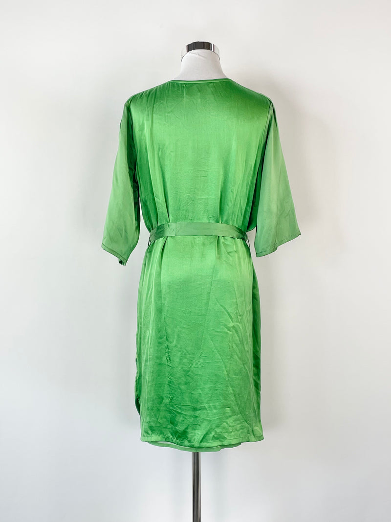 Kholo Green Silk Midi Dress - AU12