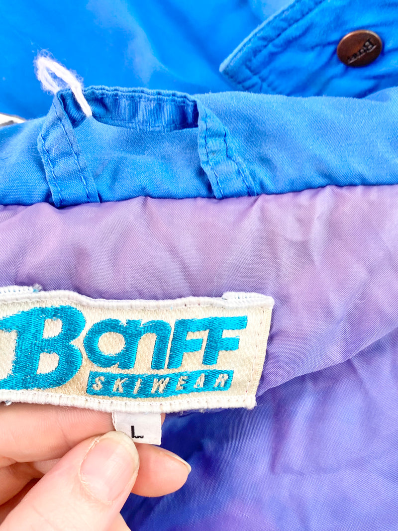 Vintage 80s Banff Blue & Neon Pink Ski Jacket - AU14