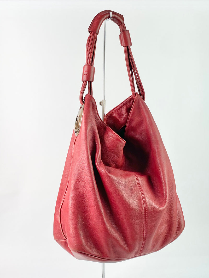 Oroton Large Red Slouch Bag