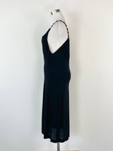 Alberta Ferretti Black Embroidered Strap Midi Dress - AU10