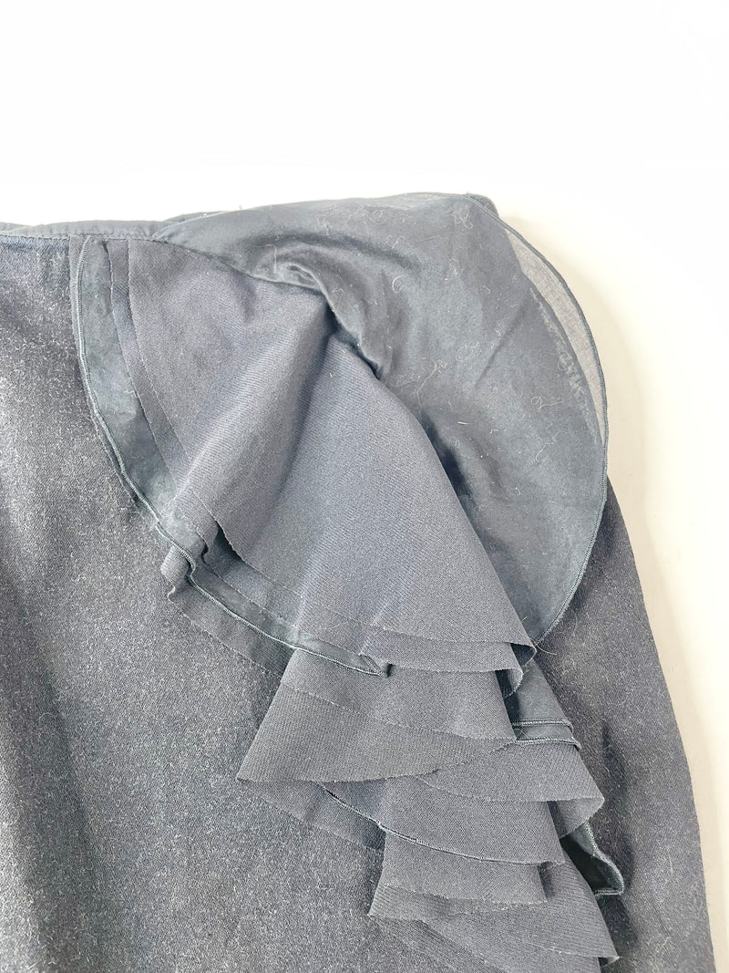 Max&Co Black Denim Mini Skirt with Frill - AU10
