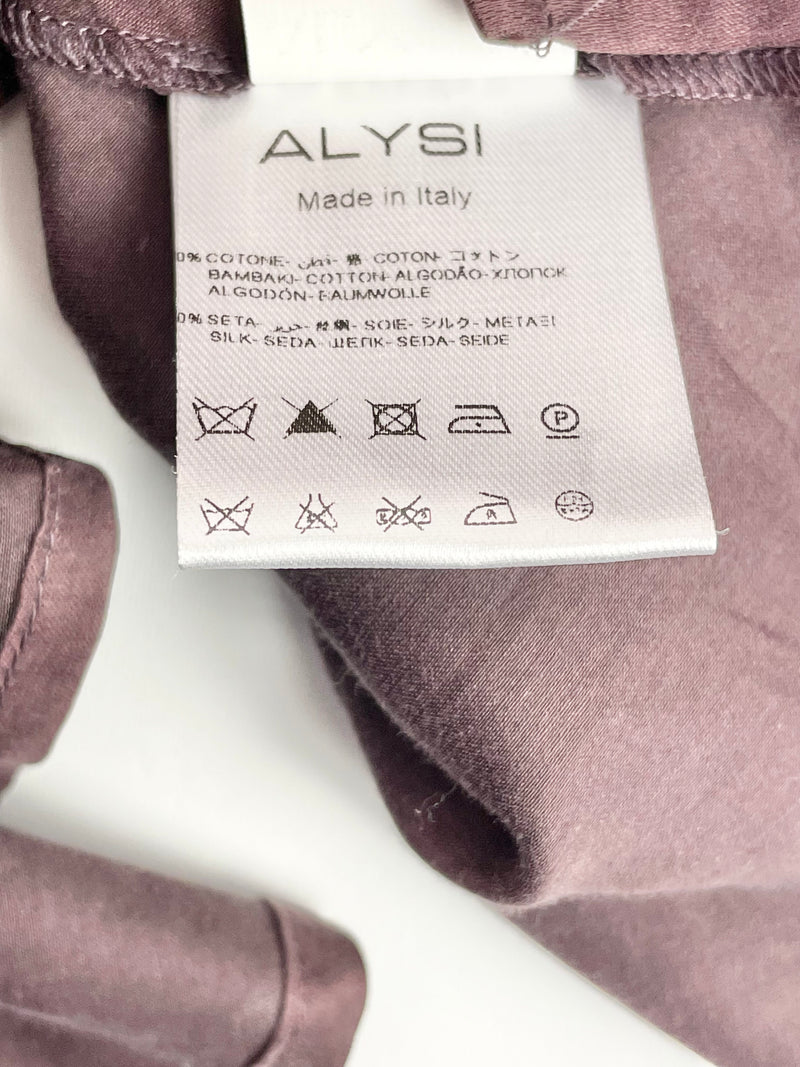 Alysi Créme Maroon Silk Blend Long Sleeve Shirt - AU10