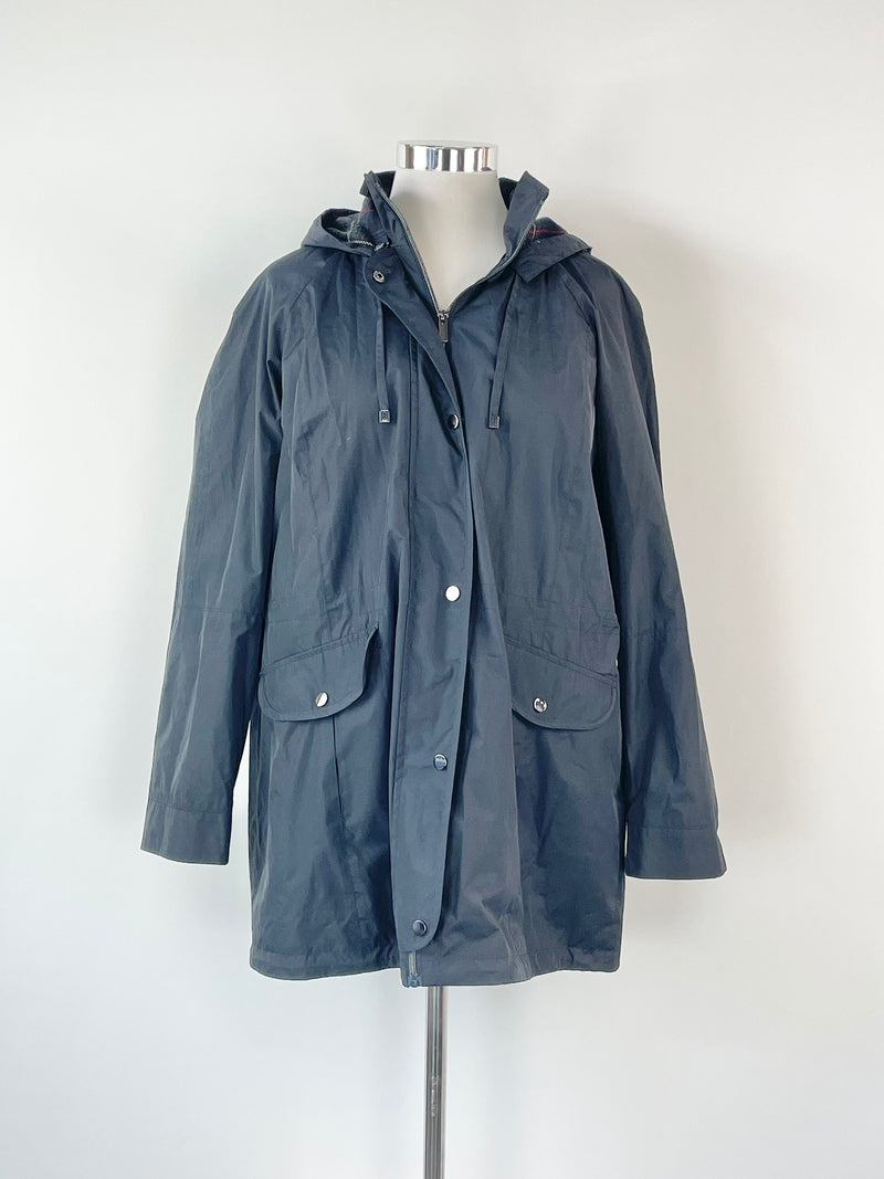 Fleet Street Black Hooded Rain Jacket XL