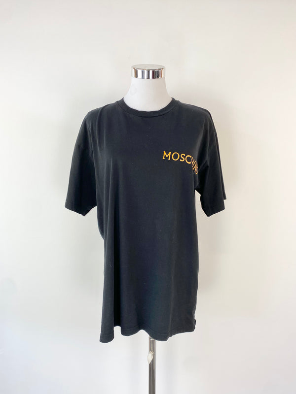 Moschino Black MAXIMVM VOLVIT Graphic Crewneck T-Shirt - L