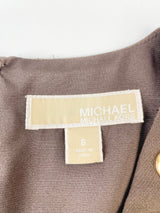 Michael by Michael Kors Gold Studded Chocolate Midi Dress - AU6