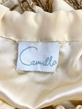 Camilla Cream Bronze Beaded Crop Top - AU8