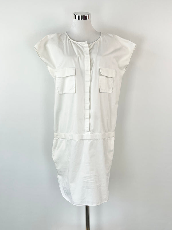 COS White Short Sleeve Shirt Dress - M