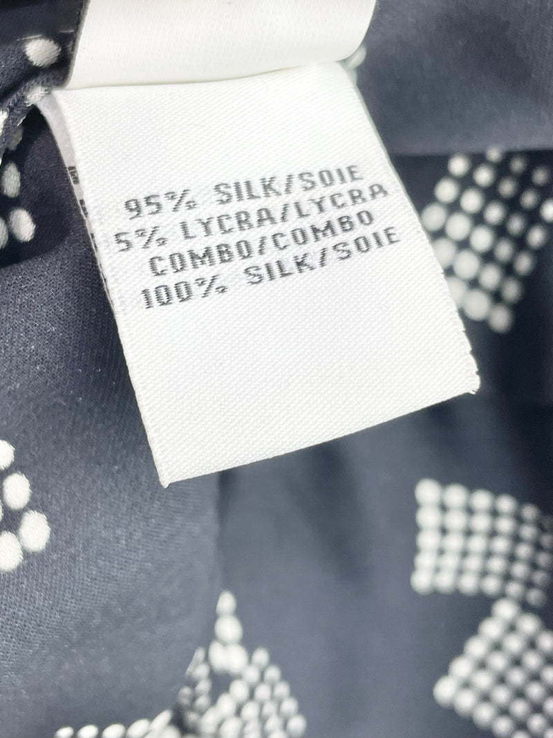 Diane von Furstenberg Black Silk Short Sleeve Midi Dress - AU6
