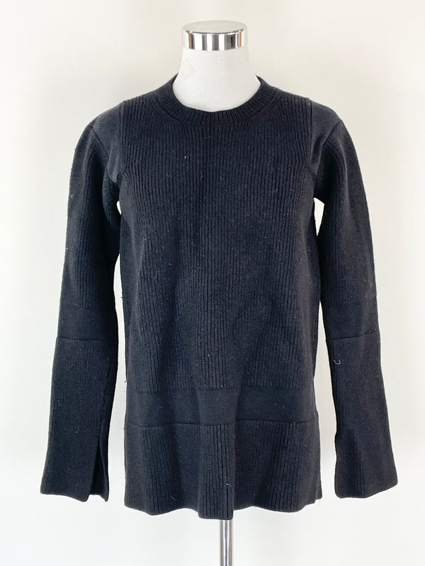 Stella McCartney Black Ribbed Knit Sweater - S