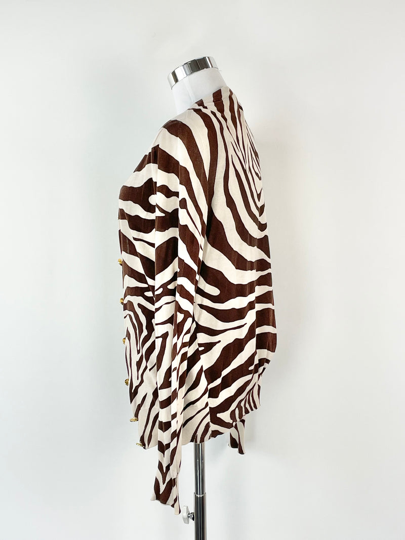 Dolce & Gabbana Beige & Brown Zebra Print Twin-Set - AU10/14