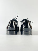 L'Stony Patent Black Leather Lace Up Dress Shoes - 7