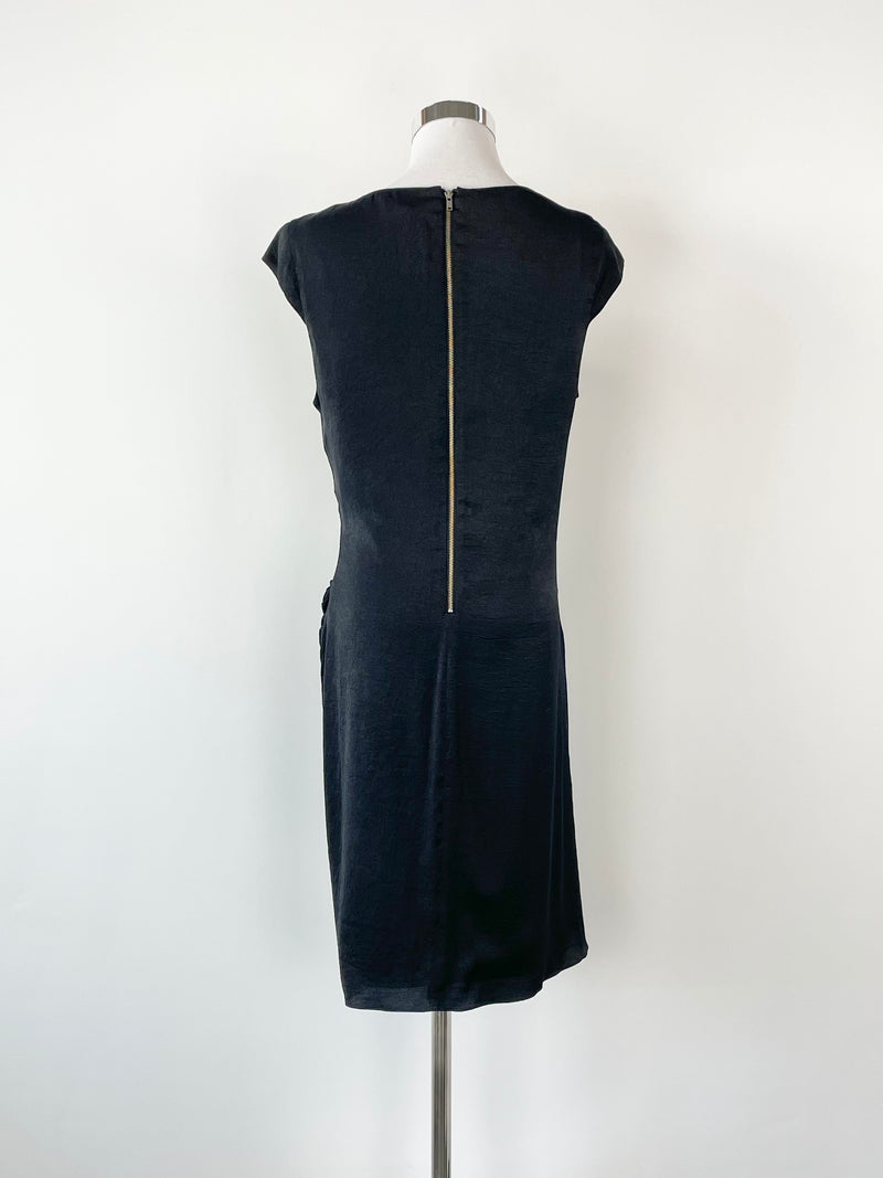 Helmut Lang Black Ruched Midi Dress - AU6