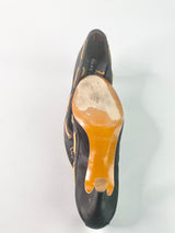 Marc Jacobs Black Satin Heeled 'Boat' Shoe - EU38