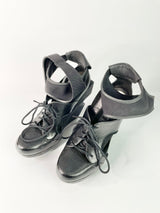 Yohji Yamamoto Y-3 x Adidas Black Wedge Shoes - UK6