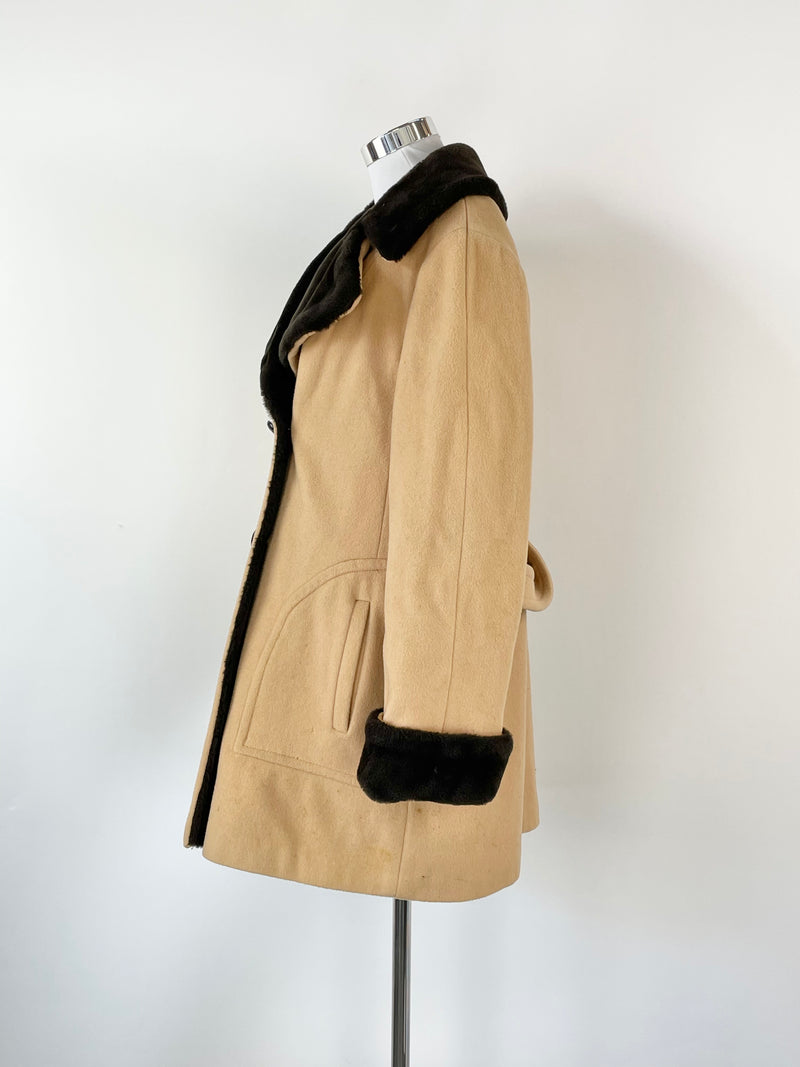 Mackintosh of New England Beige Wool Coat - M