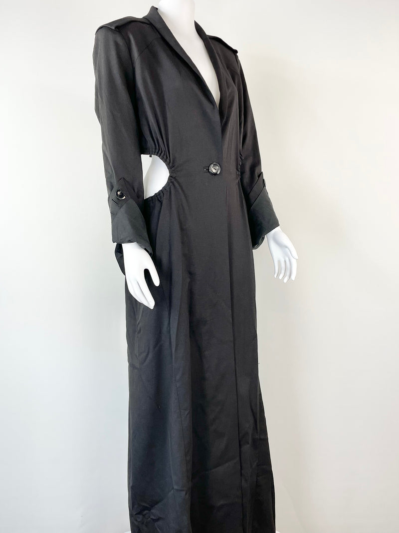 KitX Black Cellular Wool Coat Dress - AU10