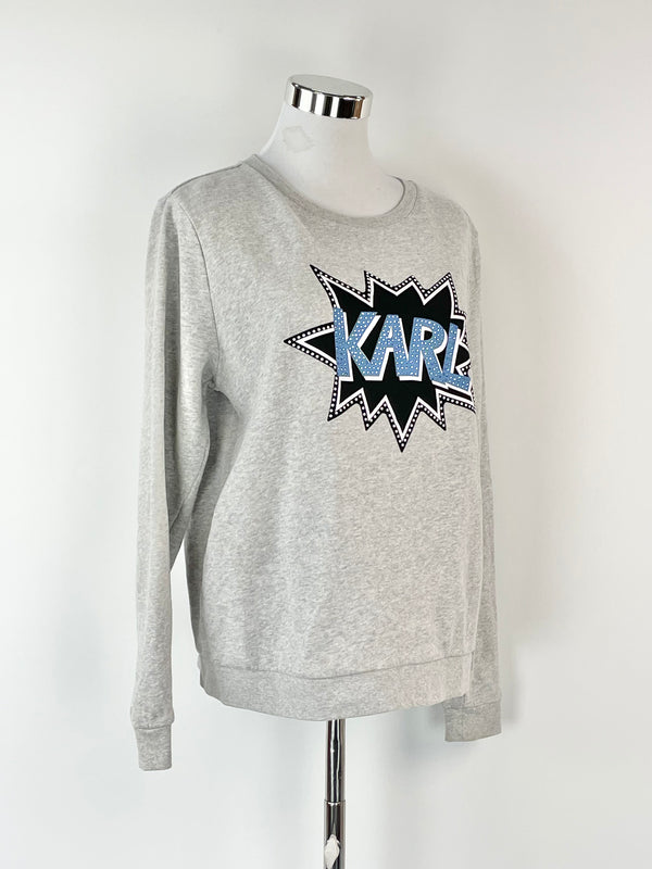 Karl Lagerfeld Grey Pop Logo Sweatshirt - M