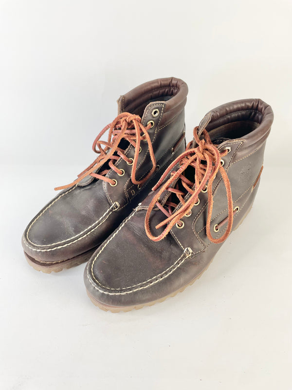Timberland Dark Brown Leather 'Chukka' 7-Eye Boots - EU44