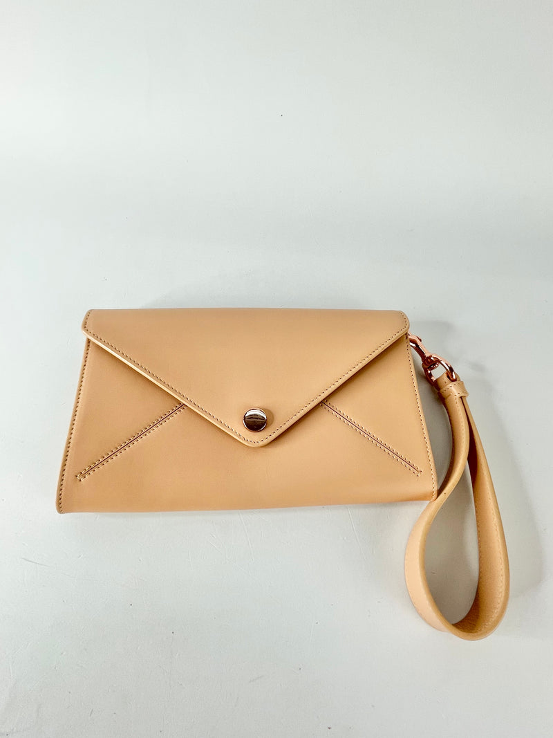 Cédric Charlier Rose Leather Envelope Purse