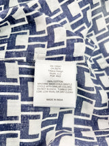 Nili Lotan Navy Blue & White Patterned Shirt - M