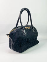 DKNY Black Monogram Bowling Bag