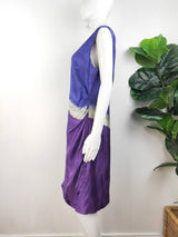 Piazza Sempione purple satin dress (size 48 IT)