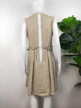 Dot & Herbey beige burlap styled dress (size 12 AU)