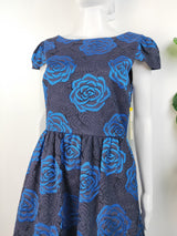 Alice & Olivia blue rose backless lace dress (size 6 US)