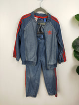 Adidas Kids Denim Look Tracksuit - 3 to 4 year old