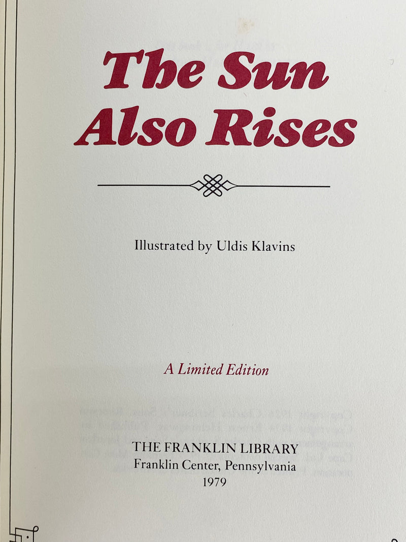 The Sun Also Rises - Ernest Hemingway 1979 Limited Edition