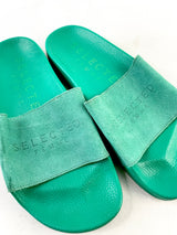 Selected Femme Green Leather Slides - EU38