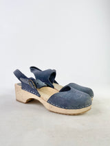 Funkis Blue Suede Clogs - EU36