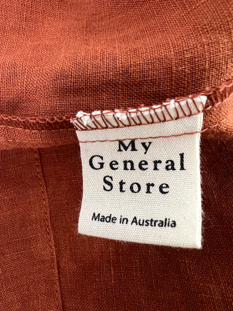 My General Store Hazelnut Linen Smock Top - AU10