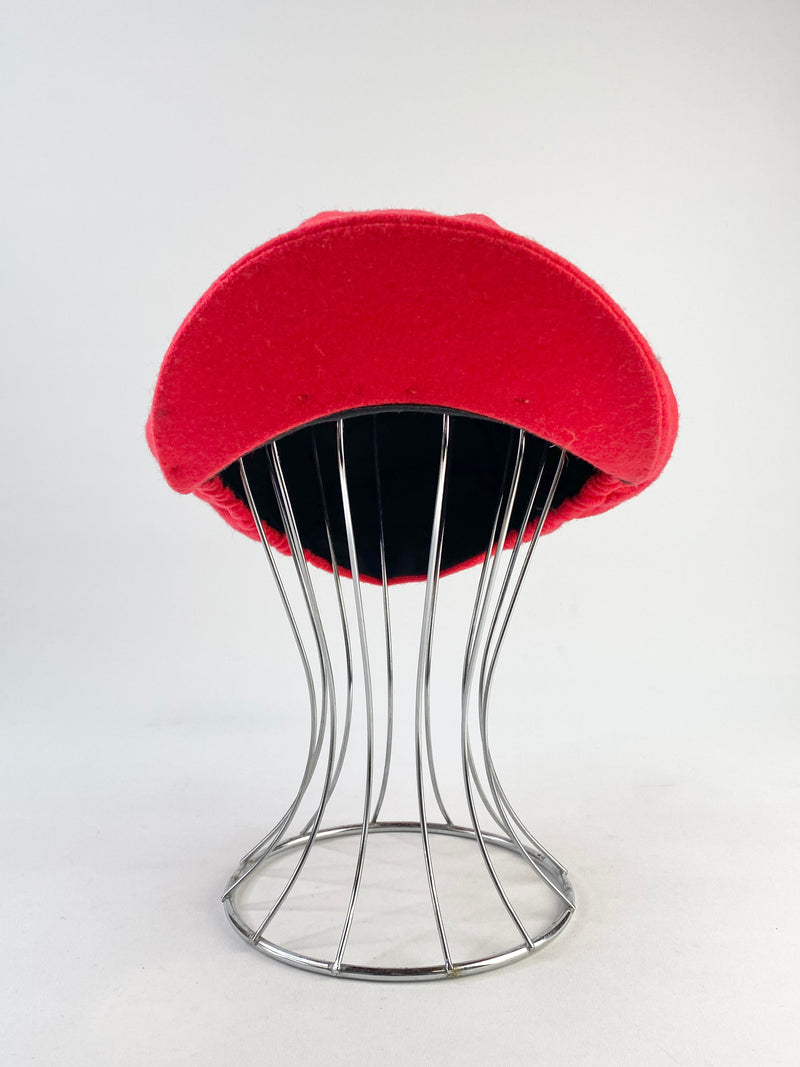 Vintage Red Felt Newsboy Hat - 57